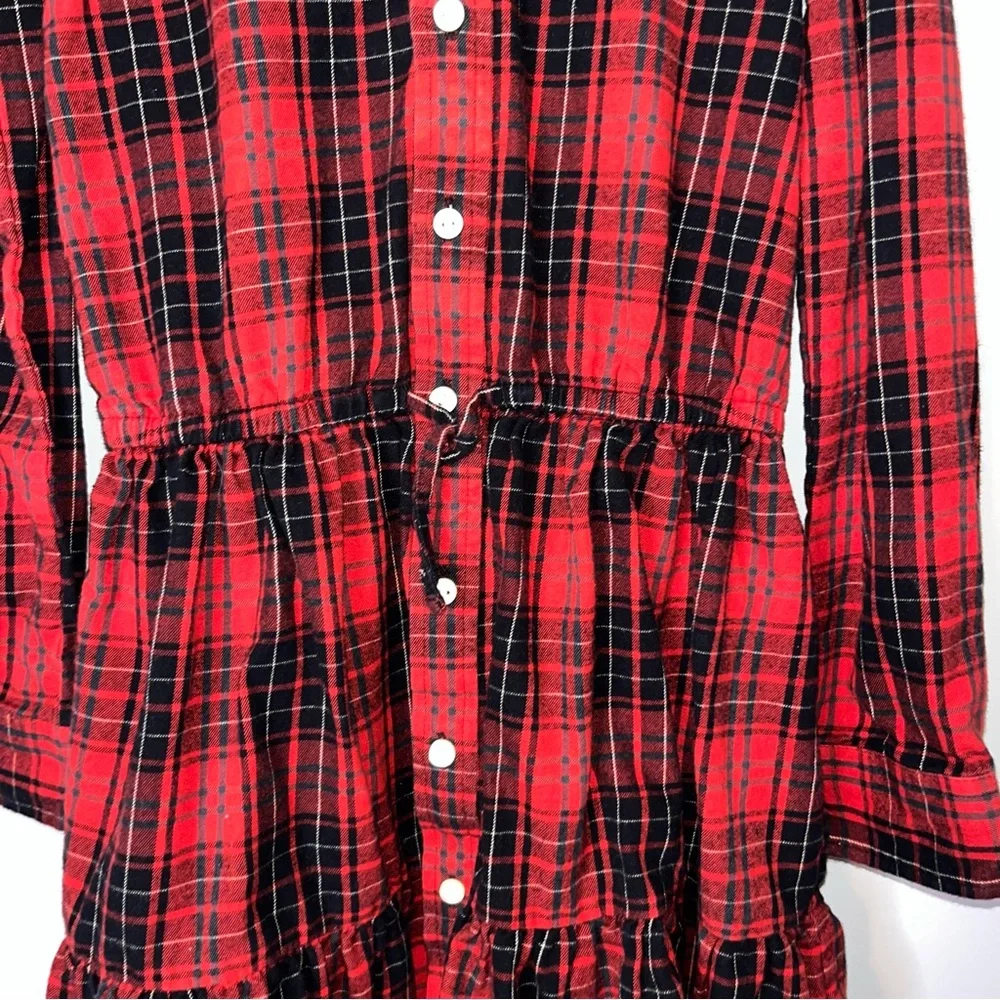 Ralph Lauren Red and Black Plaid Kids Casual Dress Girls 8
